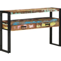 vidaXL Wandtafel Multikleur 120 x 33 x 75 cm Massief Gerecycled Hout
