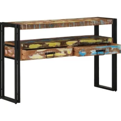 vidaXL Wandtafel Multikleur 120 x 33 x 75 cm Massief Gerecycled Hout