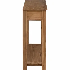 vidaXL Wandtafel Naturel 90 x 30 x 80 cm Massief Teakhout