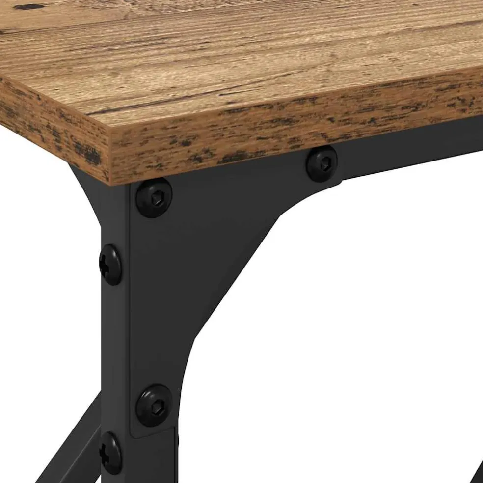 vidaXL Wandtafel Oud Hout 180 x 23 x 75 cm Gelaagd hout en metaal
