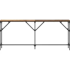 vidaXL Wandtafel Oud Hout 180 x 23 x 75 cm Gelaagd hout en metaal