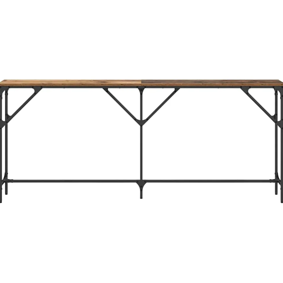 vidaXL Wandtafel Oud Hout 180 x 23 x 75 cm Gelaagd hout en metaal