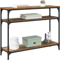 vidaXL Wandtafel Oud Hout 100 x 29 x 75 cm Bewerkt hout