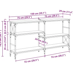 vidaXL Wandtafel Oudhout 150 x 29 x 76,5 cm Bewerkt hout