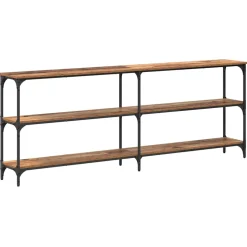 vidaXL Wandtafel Oud Hout 200 x 29 x 75 cm Geperst Hout en Metaal