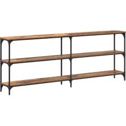 vidaXL Wandtafel Oud Hout 200 x 29 x 75 cm Geperst Hout en Metaal