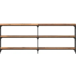 vidaXL Wandtafel Oud Hout 200 x 29 x 75 cm Geperst Hout en Metaal