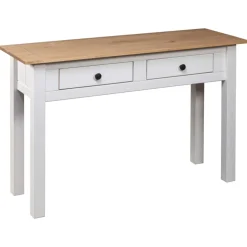vidaXL Wandtafel Panama Range 110x40x72 cm massief grenenhout wit