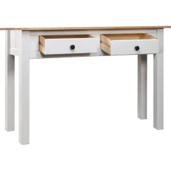 vidaXL Wandtafel Panama Range 110x40x72 cm massief grenenhout wit