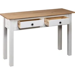 vidaXL Wandtafel Panama Range 110x40x72 cm massief grenenhout wit