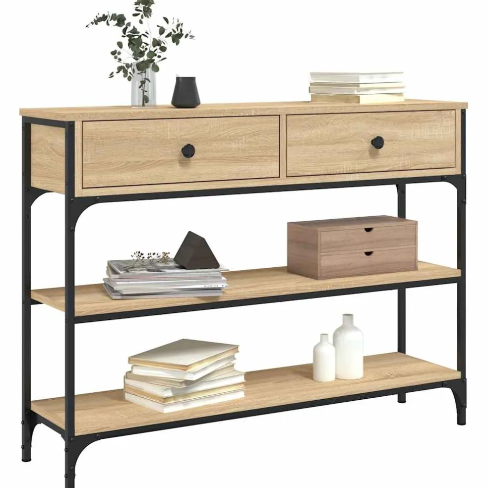 vidaXL Wandtafel 100x25x75 cm bewerkt hout sonoma eikenkleurig