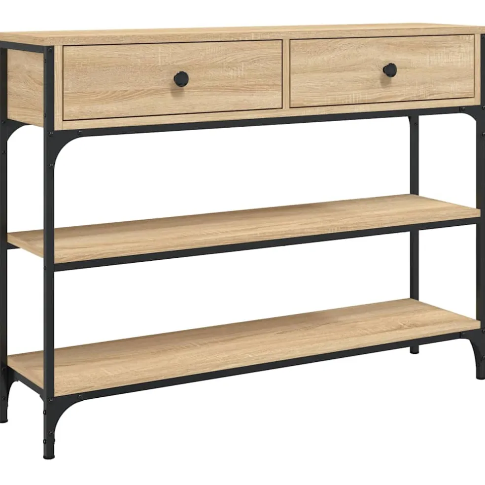 vidaXL Wandtafel 100x25x75 cm bewerkt hout sonoma eikenkleurig
