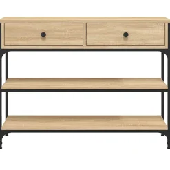 vidaXL Wandtafel 100x25x75 cm bewerkt hout sonoma eikenkleurig