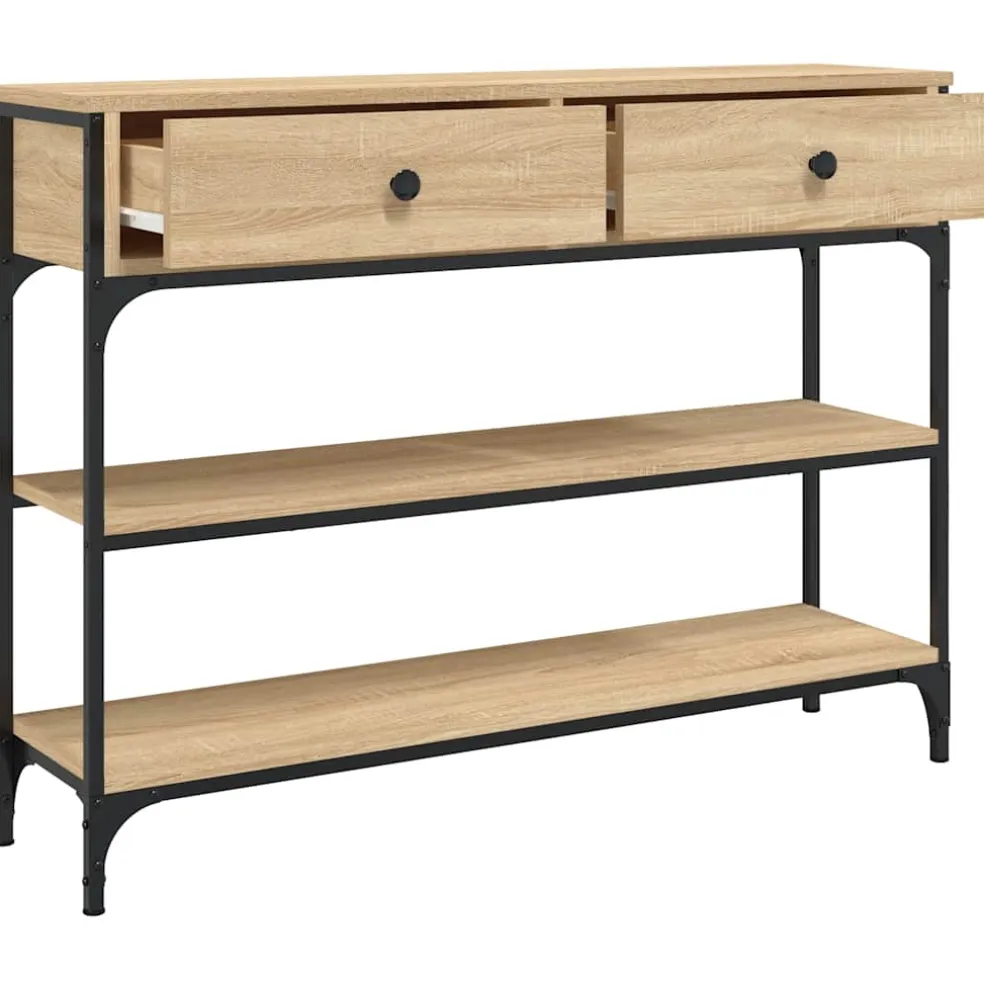 vidaXL Wandtafel 100x25x75 cm bewerkt hout sonoma eikenkleurig