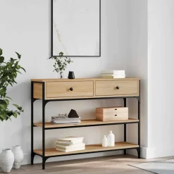 vidaXL Wandtafel 100x25x75 cm bewerkt hout sonoma eikenkleurig