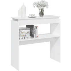 vidaXL Wandtafel 80x30x80 cm bewerkt hout wit