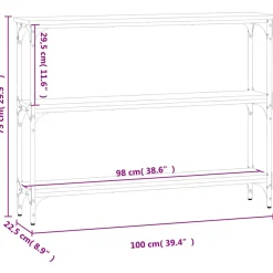 vidaXL Wandtafel 100x22,5x75 cm bewerkt hout zwart
