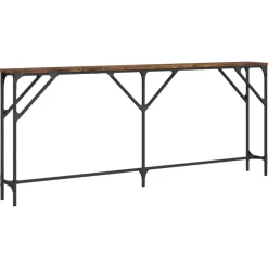 vidaXL Wandtafel 180x23x75 cm bewerkt hout gerookt eikenkleurig