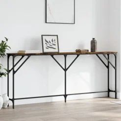 vidaXL Wandtafel 180x23x75 cm bewerkt hout gerookt eikenkleurig