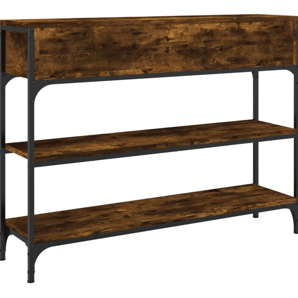 vidaXL Wandtafel 100x25x75 cm bewerkt hout gerookt eikenkleurig