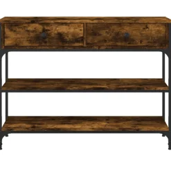 vidaXL Wandtafel 100x25x75 cm bewerkt hout gerookt eikenkleurig