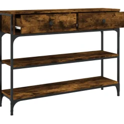 vidaXL Wandtafel 100x25x75 cm bewerkt hout gerookt eikenkleurig