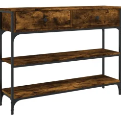 vidaXL Wandtafel 100x25x75 cm bewerkt hout gerookt eikenkleurig