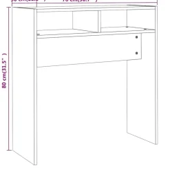 vidaXL Wandtafel 78x30x80 cm bewerkt hout gerookt eikenkleurig