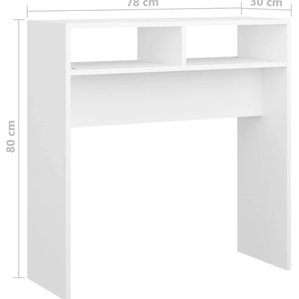 vidaXL Wandtafel 78x30x80 cm bewerkt hout wit
