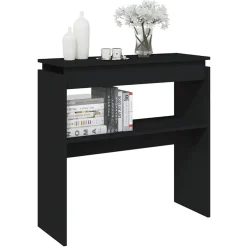 vidaXL Wandtafel 80x30x80 cm bewerkt hout zwart