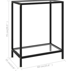 vidaXL Wandtafel 60x35x75 cm gehard glas transparant