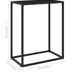 vidaXL Wandtafel 60x35x75 cm gehard glas zwart