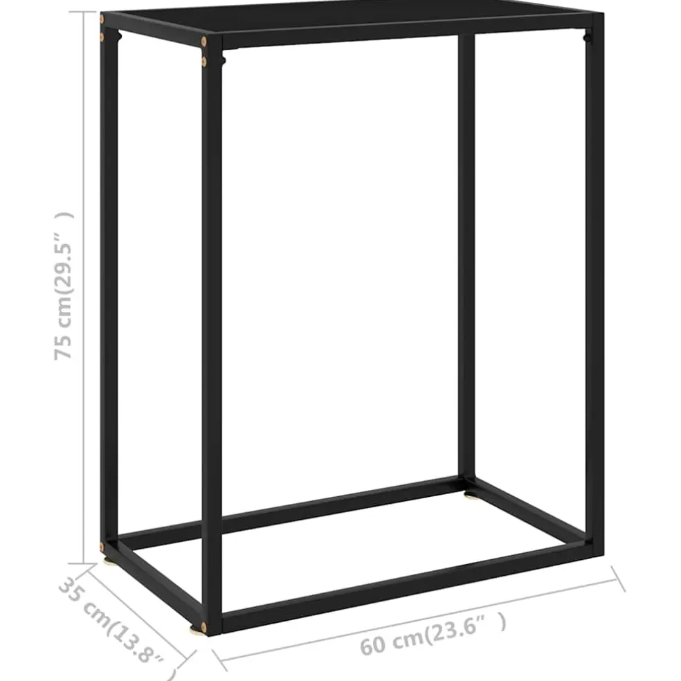 vidaXL Wandtafel 60x35x75 cm gehard glas zwart