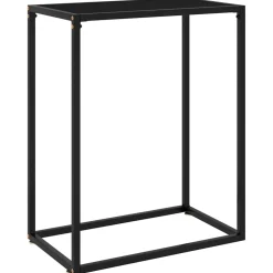 vidaXL Wandtafel 60x35x75 cm gehard glas zwart