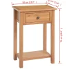 vidaXL Wandtafel 50x32x75 cm massief eikenhout