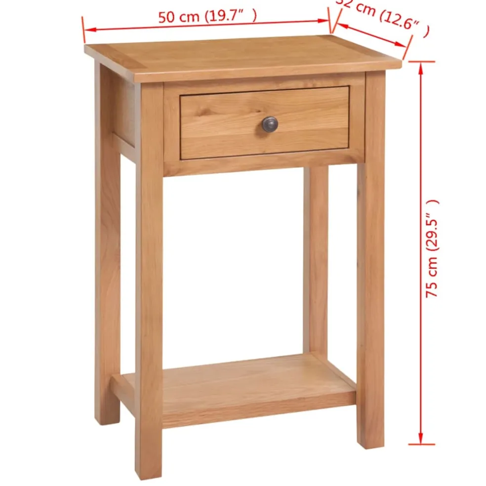 vidaXL Wandtafel 50x32x75 cm massief eikenhout