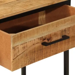 vidaXL Wandtafel 100x35x76 cm massief mangohout en ijzer