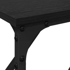 vidaXL Wandtafel Zwart eiken 180 x 23 x 75 cm Gelaagd hout en metaal