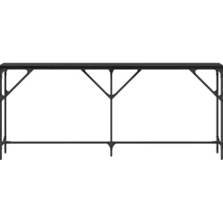 vidaXL Wandtafel Zwart eiken 180 x 23 x 75 cm Gelaagd hout en metaal