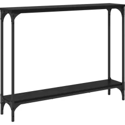 vidaXL Wandtafel Zwart Eiken 100 x 22,5 x 75 cm Bewerkt hout