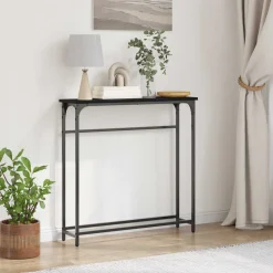 vidaXL Wandtafel Zwart Eiken 75 x 19,5 x 75 cm Bewerkt hout