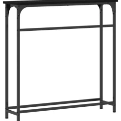 vidaXL Wandtafel Zwart Eiken 75 x 19,5 x 75 cm Bewerkt hout