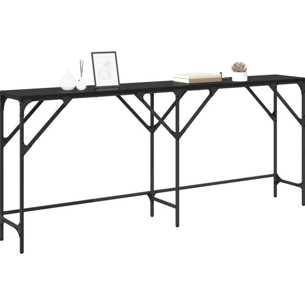 vidaXL Wandtafel Zwart Eiken 180 x 30 x 75 cm Bewerkt hout