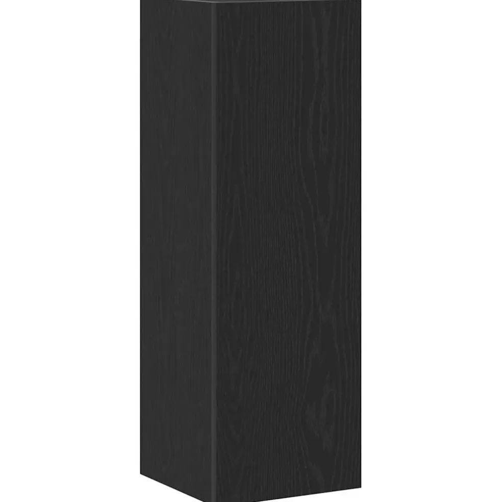 vidaXL Wand TV Kast 30,5 x 30 x 90 cm Zwart Eiken Bewerkt hout