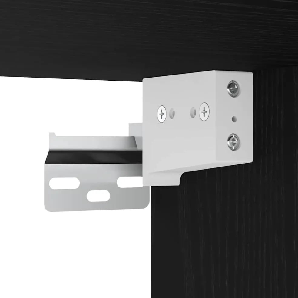 vidaXL Wand TV Kast 30,5 x 30 x 90 cm Zwart Eiken Bewerkt hout