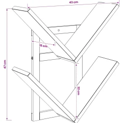 vidaXL Wand Vlonderschap Artisanaal eiken 43 x 15 x 47 cm Bewerkt hout