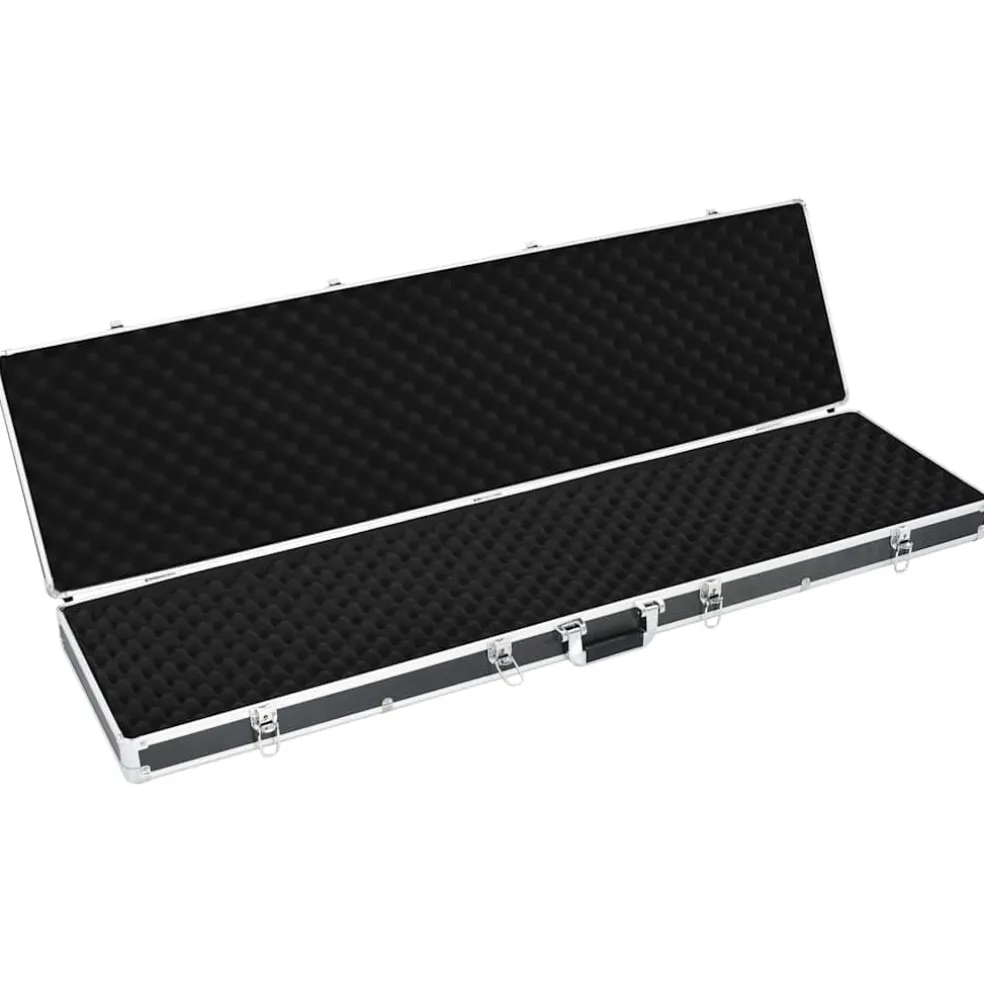vidaXL Wapenkoffer 134x35x12 cm aluminium zwart