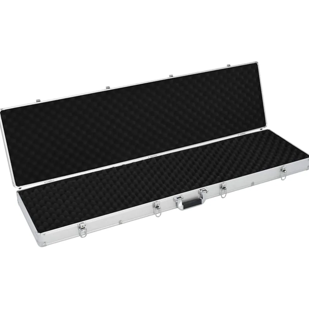 vidaXL Wapenkoffer 134x35x12 cm aluminium zilverkleurig