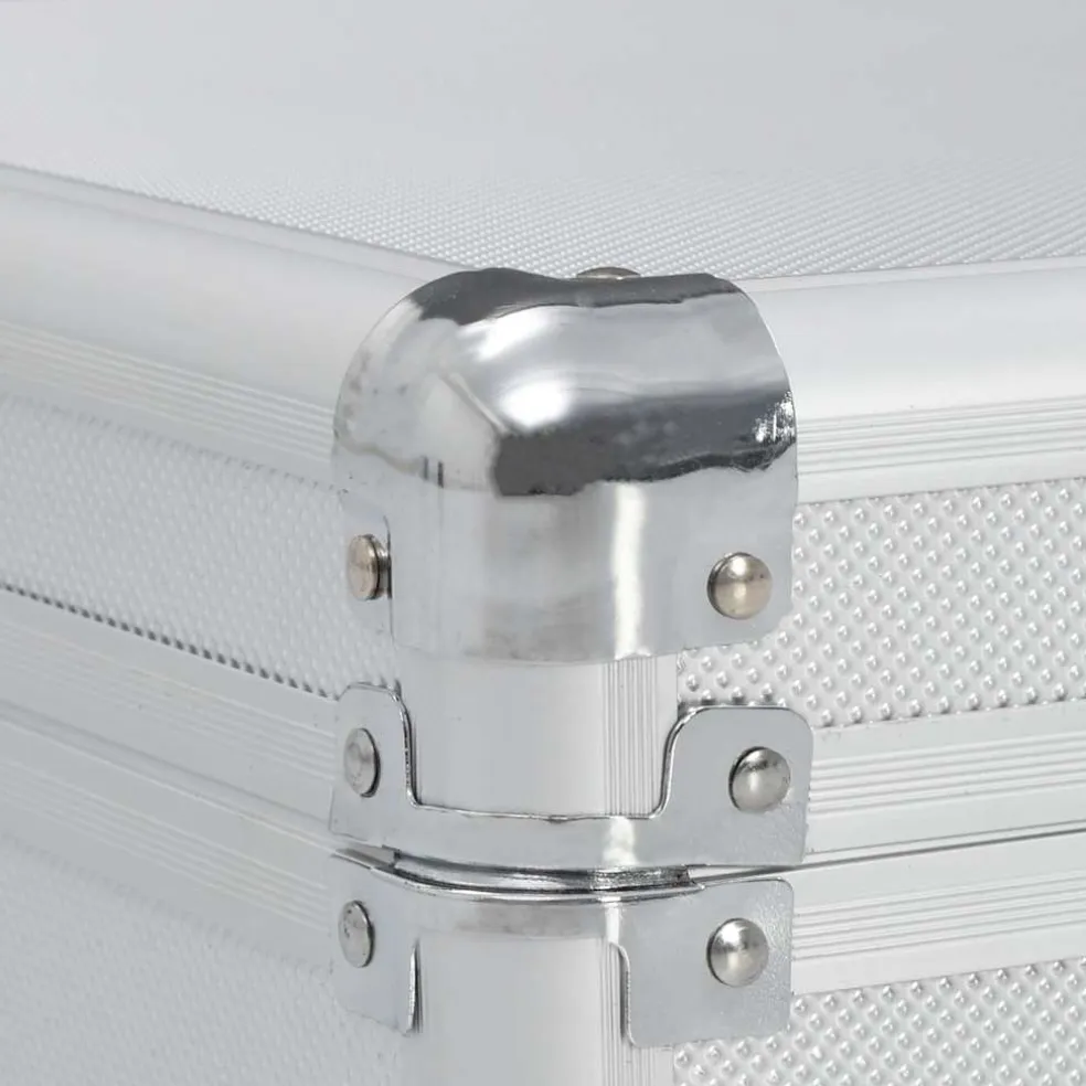 vidaXL Wapenkoffer 134x35x12 cm aluminium zilverkleurig