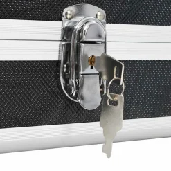 vidaXL Wapenkoffer 118x38x12 cm aluminium zwart